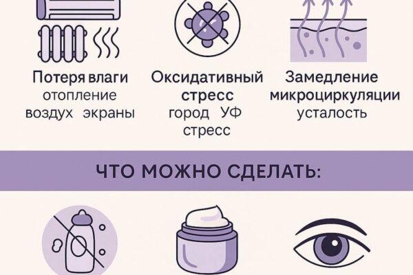Почему кожа «устаёт» к вечеру — коротко и по делу